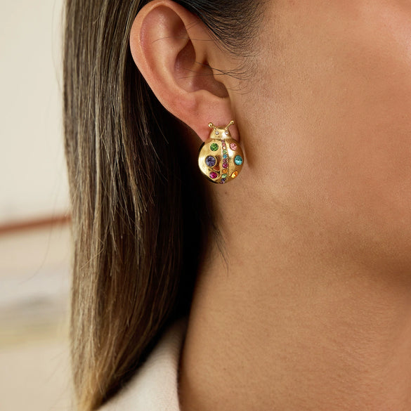 Wholesale Women's Insect Pattern Stainless Steel Electroplated Earrings