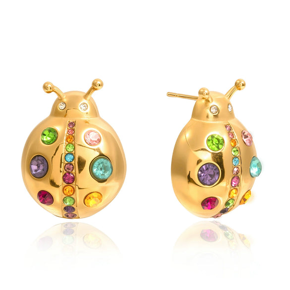 Wholesale Women's Insect Pattern Stainless Steel Electroplated Earrings