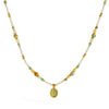 Wholesale Women's Insstyle Geometric Natural Stone And Stainless Steel Handmade Beaded Chain Necklace With Pvd Furnace Vacuum Real Gold Plating