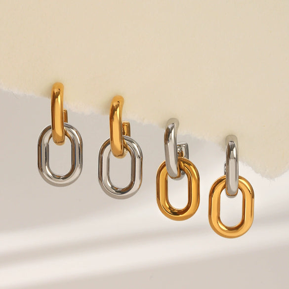 Wholesale Women's Insstyle Geometric Stainless Steel Electroplated Earrings