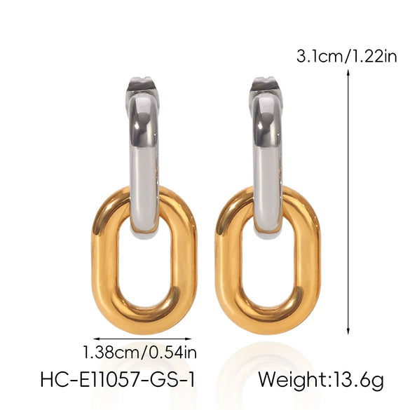 Wholesale Women's Insstyle Geometric Stainless Steel Electroplated Earrings