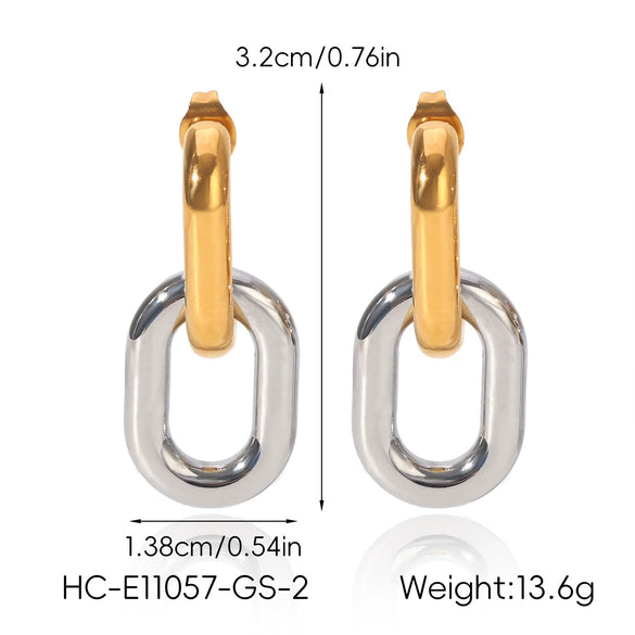 Wholesale Women's Insstyle Geometric Stainless Steel Electroplated Earrings