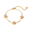 Wholesale Women's Insstyle Geometric Stainless Steel Gold Plated Necklace And Heartshaped Zircon Bracelet