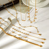 Wholesale Women's Insstyle Geometric Stainless Steel Gold Plated Necklace And Heartshaped Zircon Bracelet
