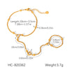Wholesale Women's Insstyle Geometric Stainless Steel Gold Plated Necklace And Heartshaped Zircon Bracelet