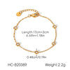 Wholesale Women's Insstyle Geometric Stainless Steel Gold Plated Necklace And Heartshaped Zircon Bracelet
