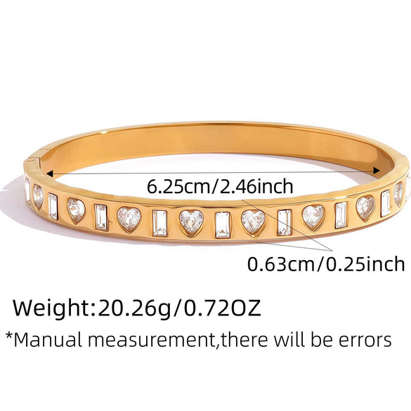 Wholesale Women's Insstyle Stainless Steel Bracelet With Real Gold Plating And Heartshaped Floral And Geometric Patterns