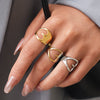 Wholesale Women's Insstyle Stainless Steel Heartshaped Hollow Rings With Pvd Furnace Vacuum Real Gold Plating