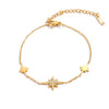 Wholesale Women's Insstyle Stainless Steel 18K Vacuum Plated Star Bracelet With Zircon Eightpointed Star Set