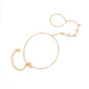 Wholesale Women's Insstyle Star Pattern Stainless Steel Real Gold Plated Bracelet With Star Zircon
