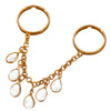 Wholesale Women's Iron Alloy Drop Shape Tassel Chain Finger Ring With Electroplating And Niche Stylish Design
