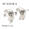 Wholesale Women's Irregular C Shaped Stainless Steel Earrings With 18K Gold Plated Geometric Design
