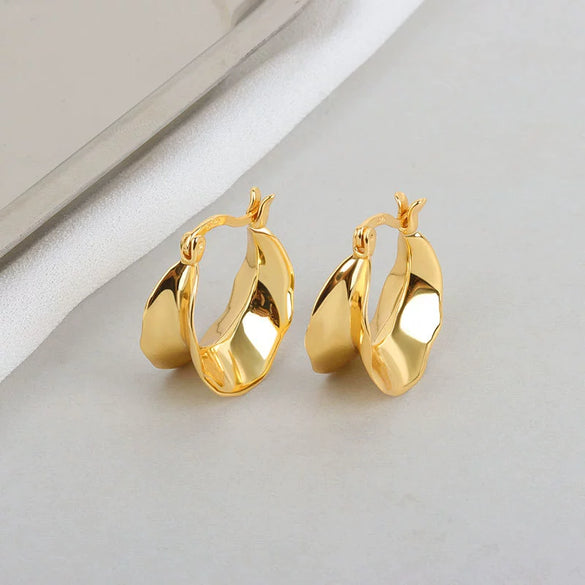 Wholesale Women's Irregular Convex S925 Sterling Silver Earrings
