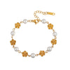 Wholesale Women's Irregular Freshwater Pearl Geometric Stainless Steel Vacuum Plated Adjustable Bracelet