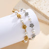 Wholesale Women's Irregular Freshwater Pearl Geometric Stainless Steel Vacuum Plated Adjustable Bracelet