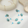 Wholesale Women's Irregular Geometric Resin And 18K Gold Electroplated Multilayered Necklace For Autumn And Winter