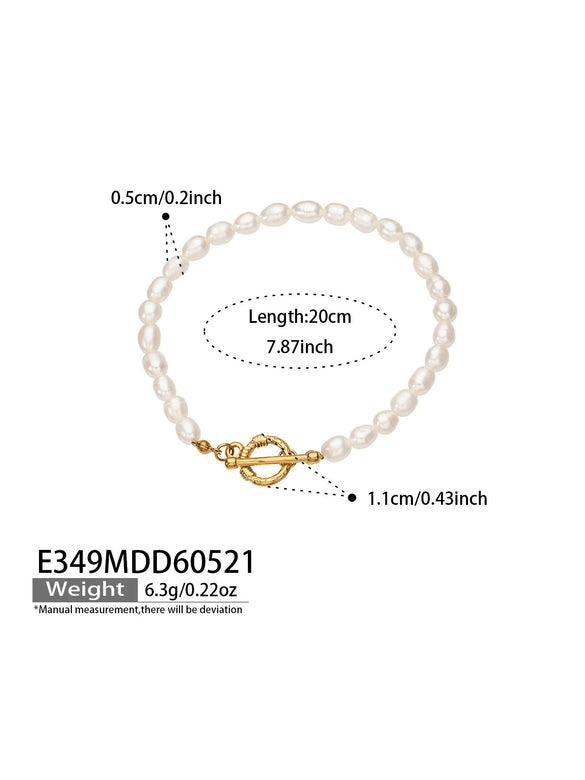 Wholesale Women's Irregular Light Luxury Niche Gentle Stainless Steel Goldplated Natural Freshwater Pearl Necklace And Bracelet Set