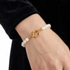 Wholesale Women's Irregular Light Luxury Niche Gentle Stainless Steel Goldplated Natural Freshwater Pearl Necklace And Bracelet Set