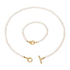 Wholesale Women's Irregular Light Luxury Niche Gentle Stainless Steel Goldplated Natural Freshwater Pearl Necklace And Bracelet Set