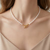 Wholesale Women's Irregular Light Luxury Niche Gentle Stainless Steel Goldplated Natural Freshwater Pearl Necklace And Bracelet Set