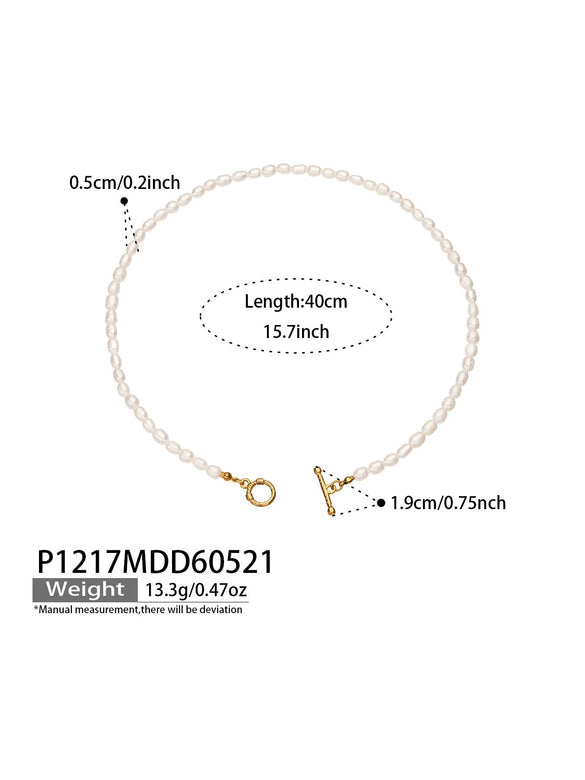Wholesale Women's Irregular Light Luxury Niche Gentle Stainless Steel Goldplated Natural Freshwater Pearl Necklace And Bracelet Set