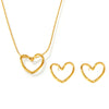 Wholesale Women's Irregular Love Pattern Titanium Steel Jewelry Set With Necklace And Earrings Electroplated
