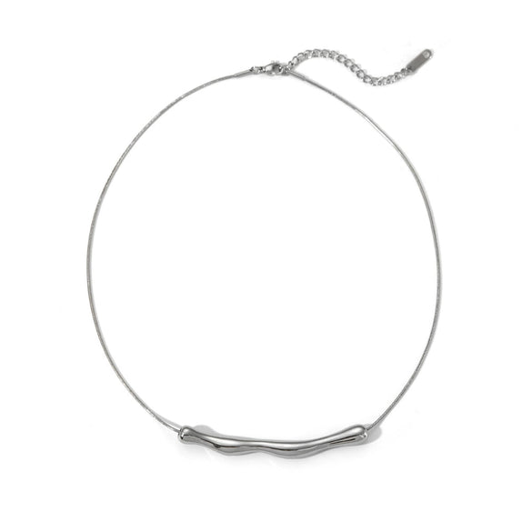 Wholesale Women's Irregular Oneword Stainless Steel And Titanium Steel Necklace With Snake Bone Chain And Geometric Styling Pvd Furnace Real Gold Electroplating