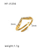Wholesale Women's Irregular Open Ring In Titanium Steel With Diamond Zircon Crown Rhombus Geometric Patterns Does Not Fade