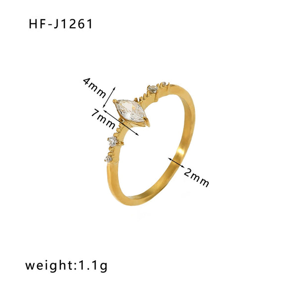 Wholesale Women's Irregular Open Ring In Titanium Steel With Diamond Zircon Crown Rhombus Geometric Patterns Does Not Fade