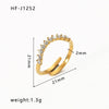 Wholesale Women's Irregular Open Ring In Titanium Steel With Diamond Zircon Crown Rhombus Geometric Patterns Does Not Fade