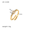 Wholesale Women's Irregular Open Ring In Titanium Steel With Diamond Zircon Crown Rhombus Geometric Patterns Does Not Fade