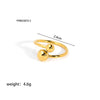 Wholesale Women's Irregular Personality Stainless Steel Ring With Geometric Pattern And Pvd Furnace Real Gold Plating