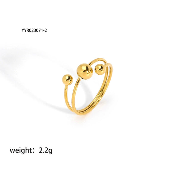 Wholesale Women's Irregular Personality Stainless Steel Ring With Geometric Pattern And Pvd Furnace Real Gold Plating