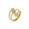 Wholesale Women's Irregular Personality Stainless Steel Ring With Geometric Pattern And Pvd Furnace Real Gold Plating
