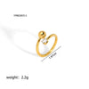 Wholesale Women's Irregular Personality Stainless Steel Ring With Geometric Pattern And Pvd Furnace Real Gold Plating