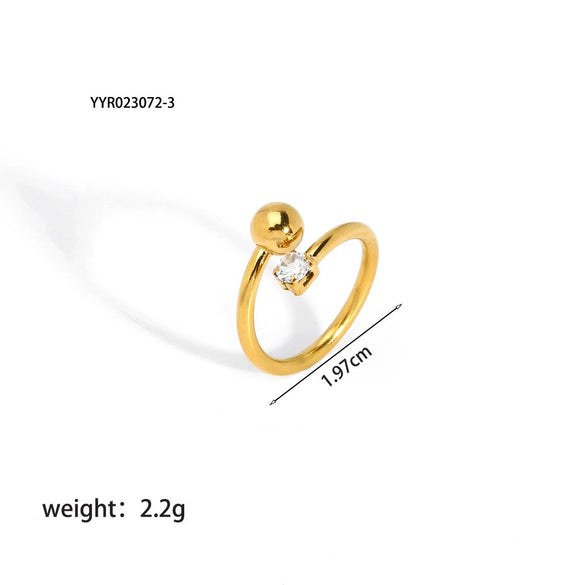 Wholesale Women's Irregular Personality Stainless Steel Ring With Geometric Pattern And Pvd Furnace Real Gold Plating
