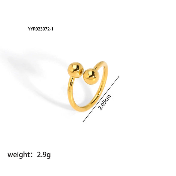 Wholesale Women's Irregular Personality Stainless Steel Ring With Geometric Pattern And Pvd Furnace Real Gold Plating