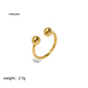Wholesale Women's Irregular Personality Stainless Steel Ring With Geometric Pattern And Pvd Furnace Real Gold Plating