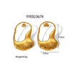 Wholesale Women's Irregular Smooth Stainless Steel Pin Earrings With Geometric Design And Pvd Furnace Real Gold Electroplating