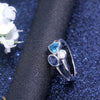 Wholesale Women's Irregular Three Color Stone Ring Copper With Zircon Design