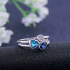 Wholesale Women's Irregular Three Color Stone Ring Copper With Zircon Design