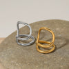 Wholesale Women's Irregular Twisted Line Ring Stainless Steel Electroplated