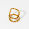 Wholesale Women's Irregular Twisted Line Ring Stainless Steel Electroplated
