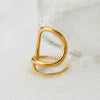 Wholesale Women's Irregular Twisted Line Ring Stainless Steel Electroplated