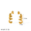 Wholesale Women's Irregular Twisted Spiral Geometric Stainless Steel Earrings With Pvd Furnace Vacuum Real Gold Plating