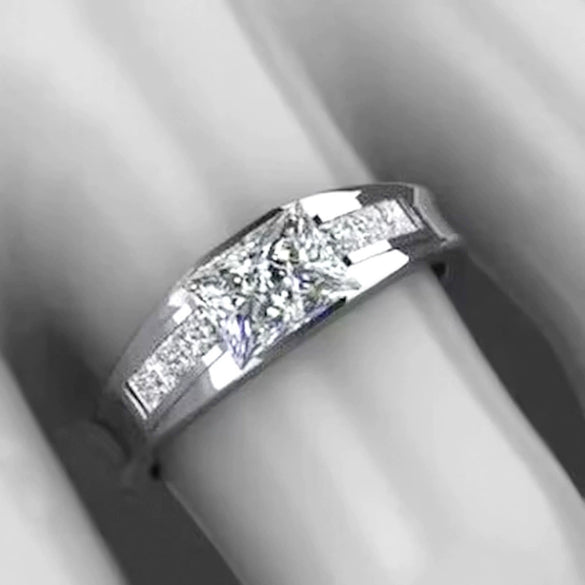 Wholesale Women's Jazz Style Geometric Copper Zirconia Ring Jewelry