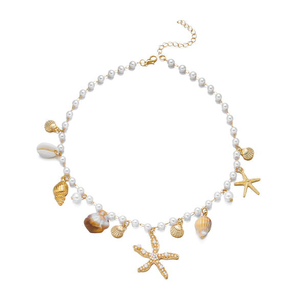 Wholesale Women's Jewelry Alloy Electroplated Geometric Animal Zodiac Shell Necklace Bracelet Anklet