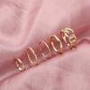 Wholesale Women's Jewelry Alloy Geometric Joint Twisted Circle Vintage Ring 5Piece Set Electroplated