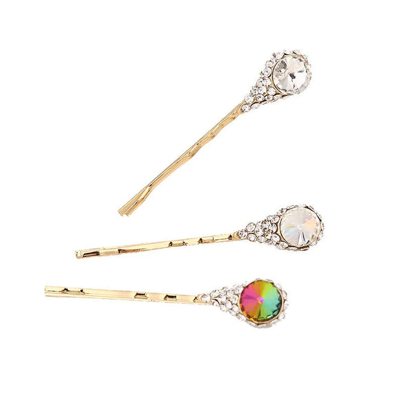 Wholesale Women's Jewelry Alloy Hair Clip With Flower Diamond Crystal Electroplating
