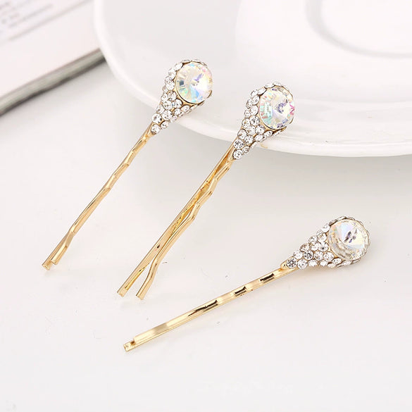 Wholesale Women's Jewelry Alloy Hair Clip With Flower Diamond Crystal Electroplating